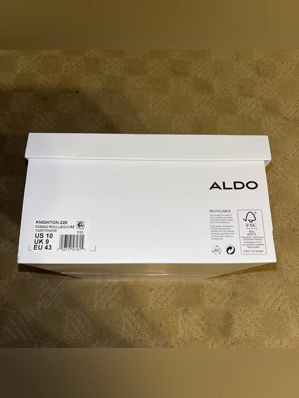 Aldo Knighton Lace Up Boots Tan Almost Brown Men’s Size 10